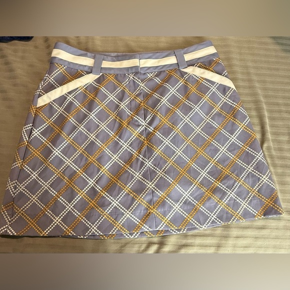 Nike A-Line Skirt in Purple and Gold Checkered Pattern - Picture 1 of 8